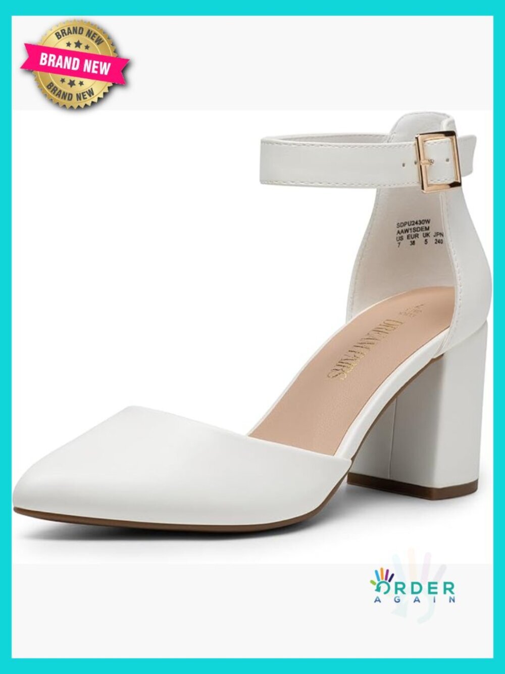 Chunky Block Heel Pumps D'Orsay Ankle Strap Dress Shoes for Wedding Party